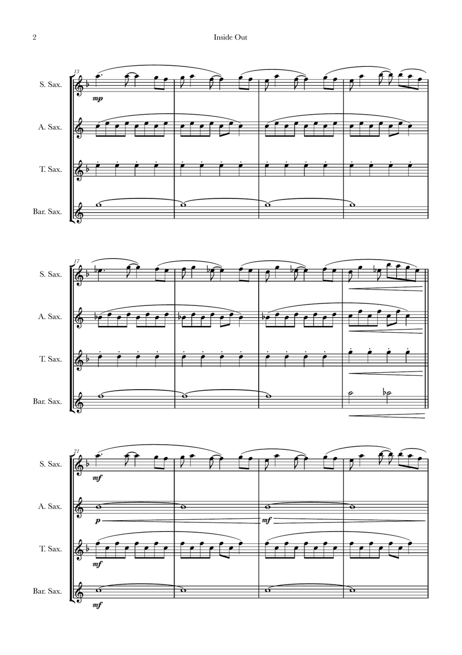 Bundle Of Joy Saxophone Quartet scores gallery preview page 2