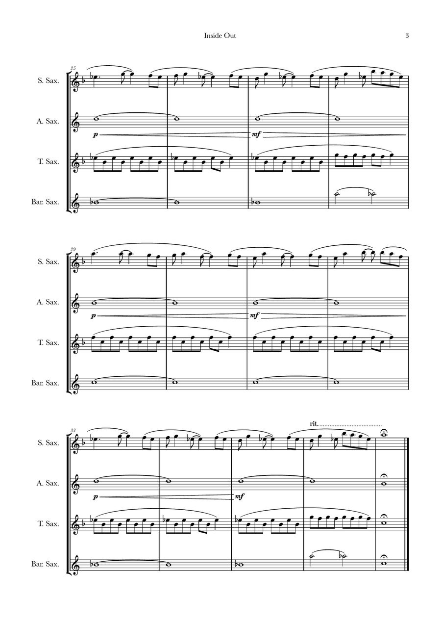 Bundle Of Joy Saxophone Quartet scores gallery preview page 3