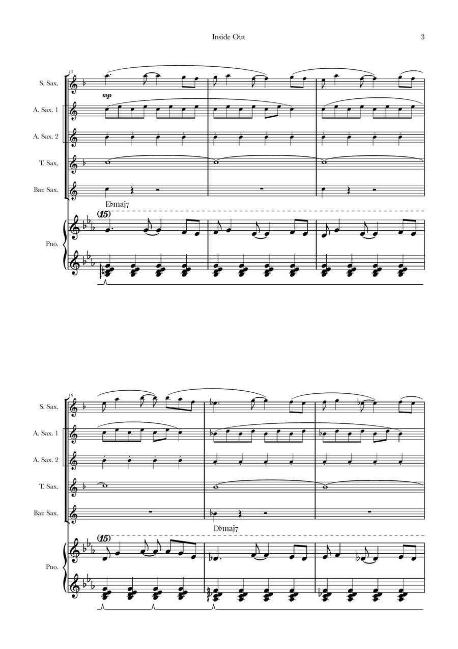 Bundle Of Joy Saxophone Quintet scores gallery preview page 3