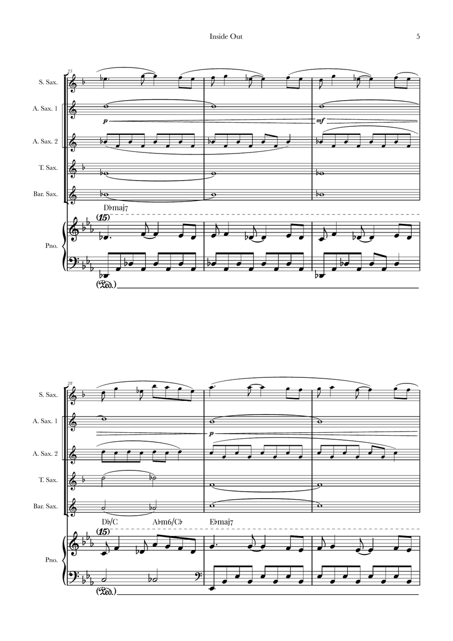 Bundle Of Joy Saxophone Quintet scores gallery preview page 5