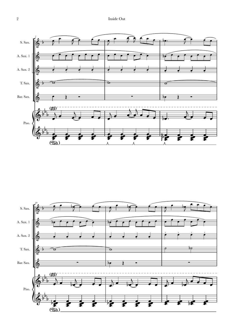 Bundle Of Joy Saxophone Quintet scores gallery preview page 2