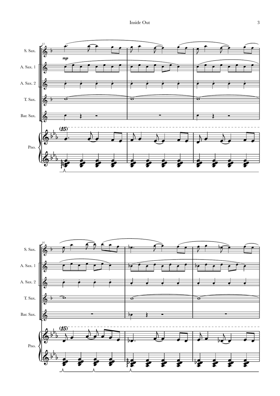 Bundle Of Joy Saxophone Quintet scores gallery preview page 3