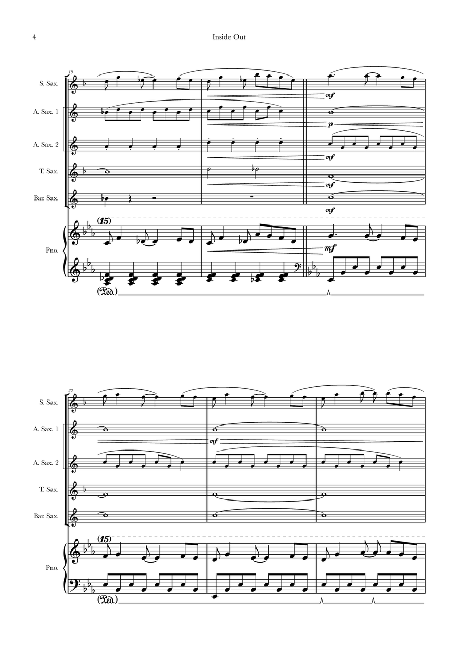 Bundle Of Joy Saxophone Quintet scores gallery preview page 4
