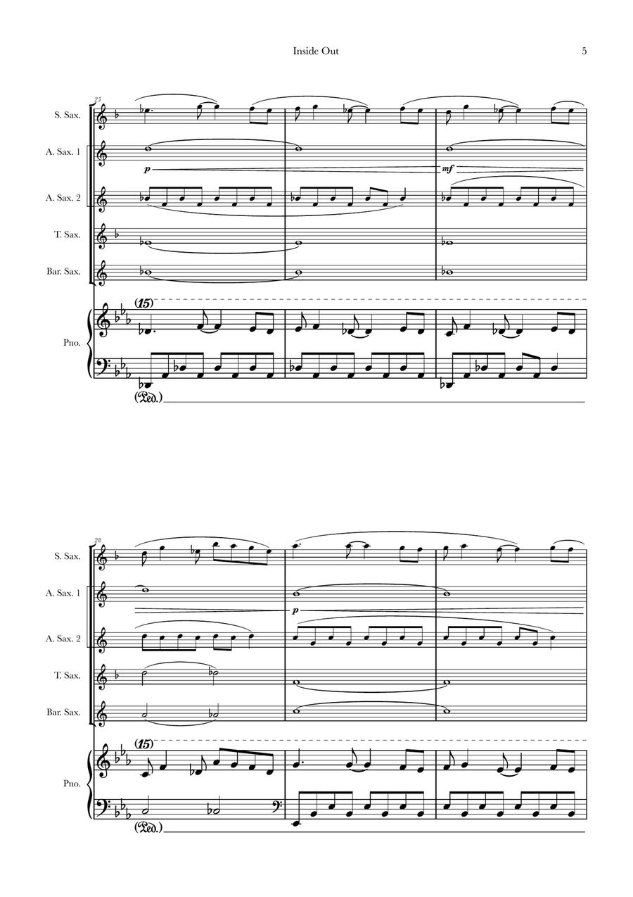Bundle Of Joy Saxophone Quintet scores gallery preview page 5