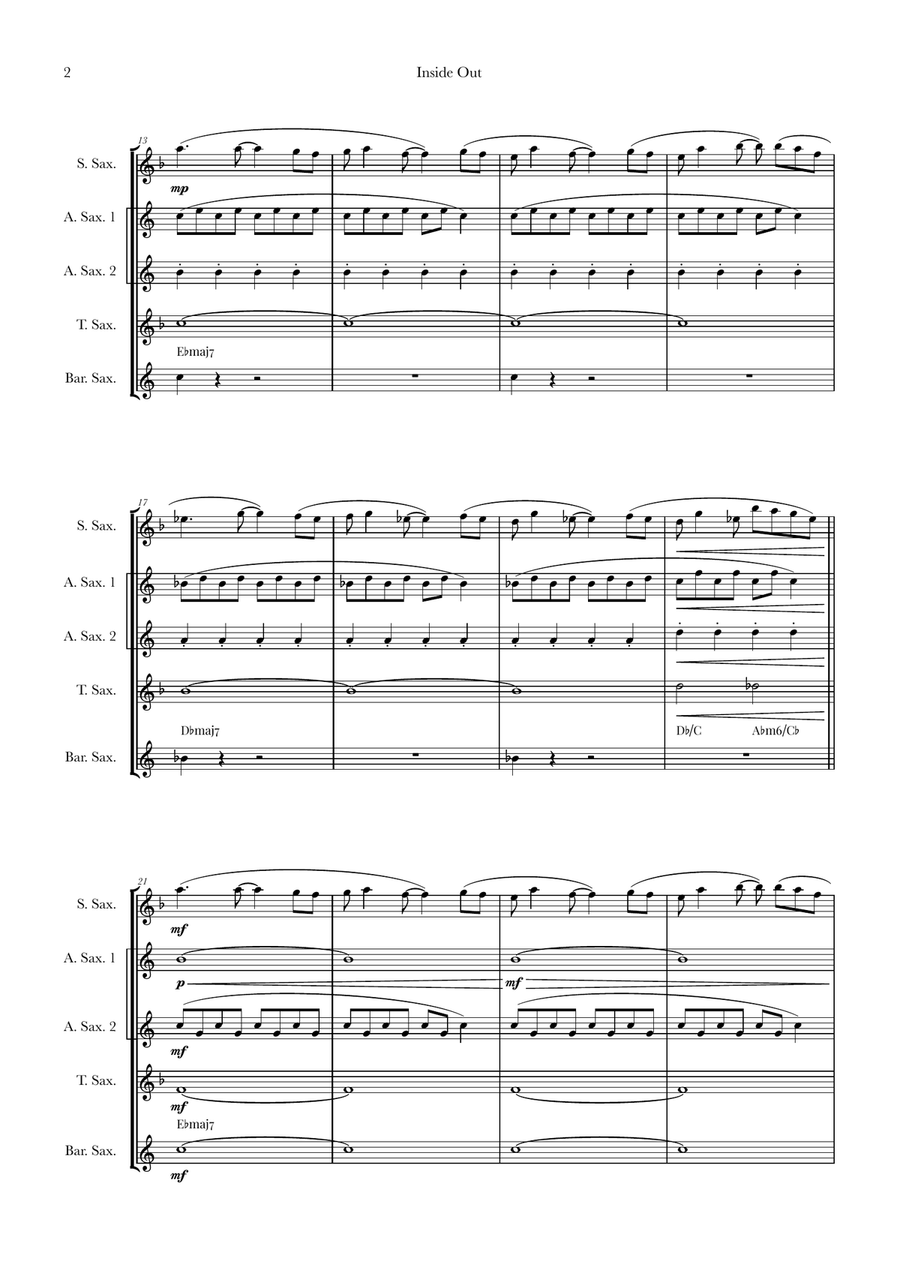 Bundle Of Joy Saxophone Quintet scores gallery preview page 2