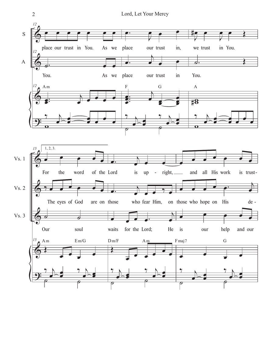 Lord, Let Your Mercy (2-part choir - (SA) SA scores gallery preview page 2