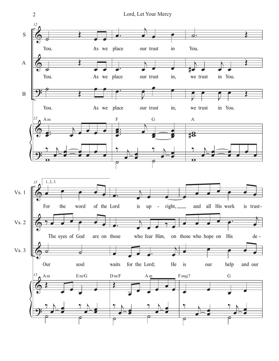 Lord, Let Your Mercy (Vocal Trio - (SAB) 3-Part scores gallery preview page 2