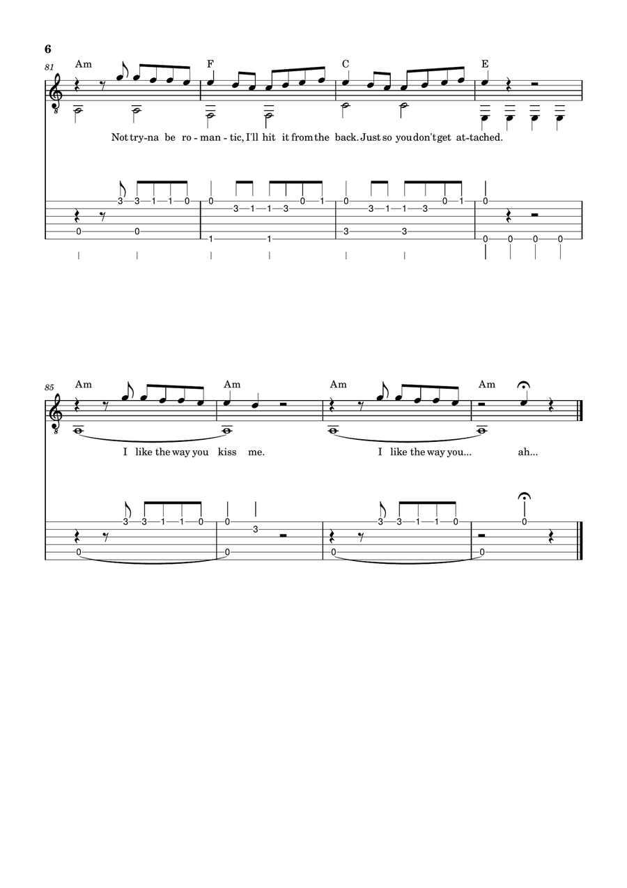 I Like The Way You Kiss Me Acoustic Guitar scores gallery preview page 6