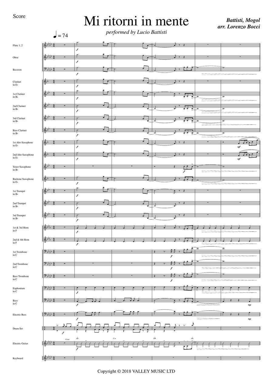 Mi Ritorni In Mente Concert Band scores gallery preview page 3