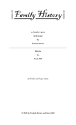 Family HIstory - a chamber opera - Score Only
