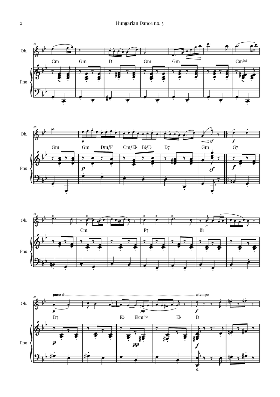 Hungarian Dance No. 5 Chamber Music scores gallery preview page 2