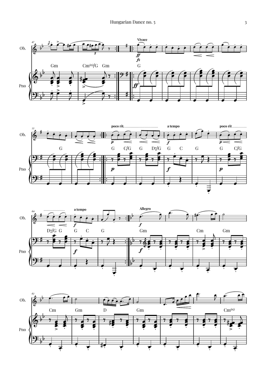Hungarian Dance No. 5 Chamber Music scores gallery preview page 3
