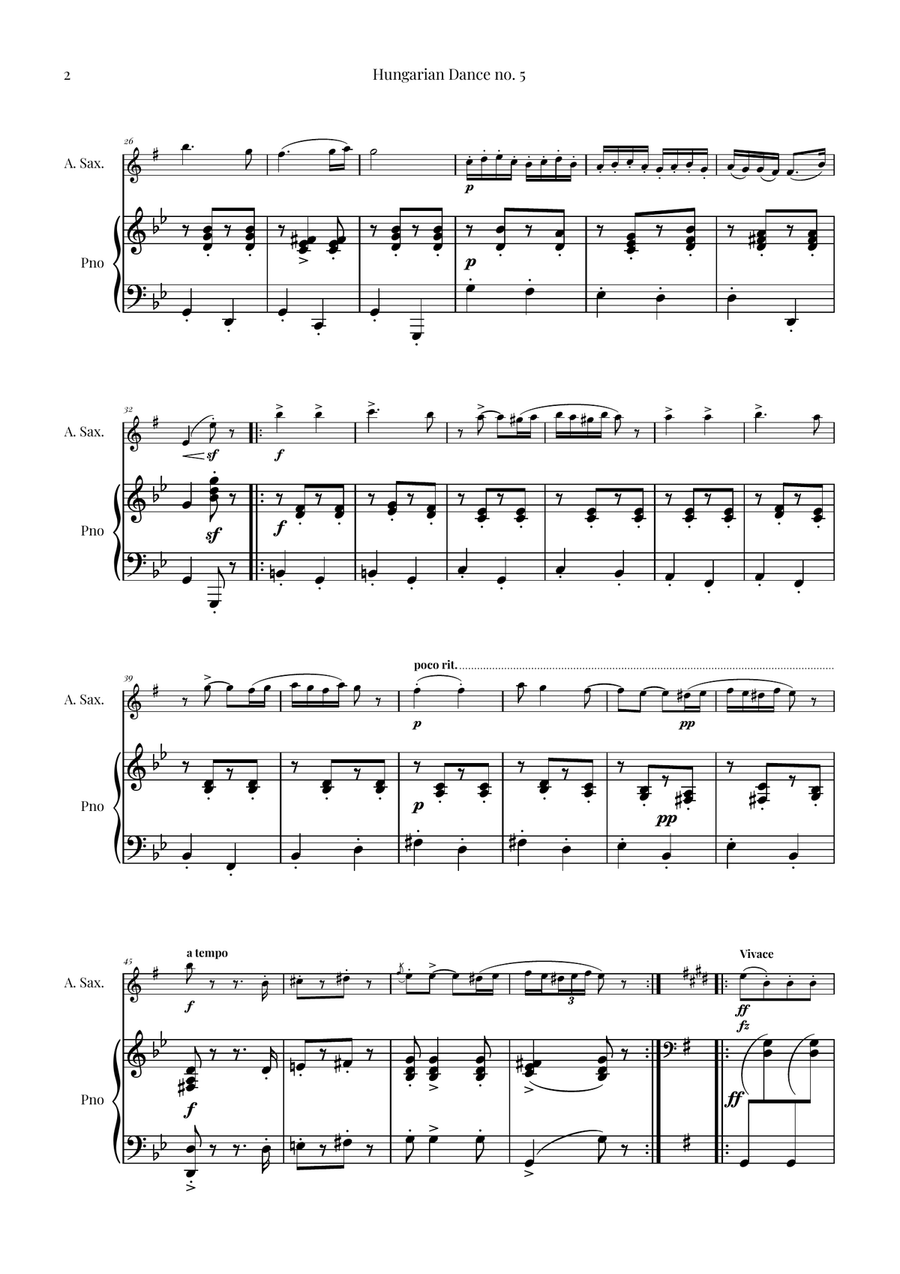 Hungarian Dance No. 5 Chamber Music scores gallery preview page 2