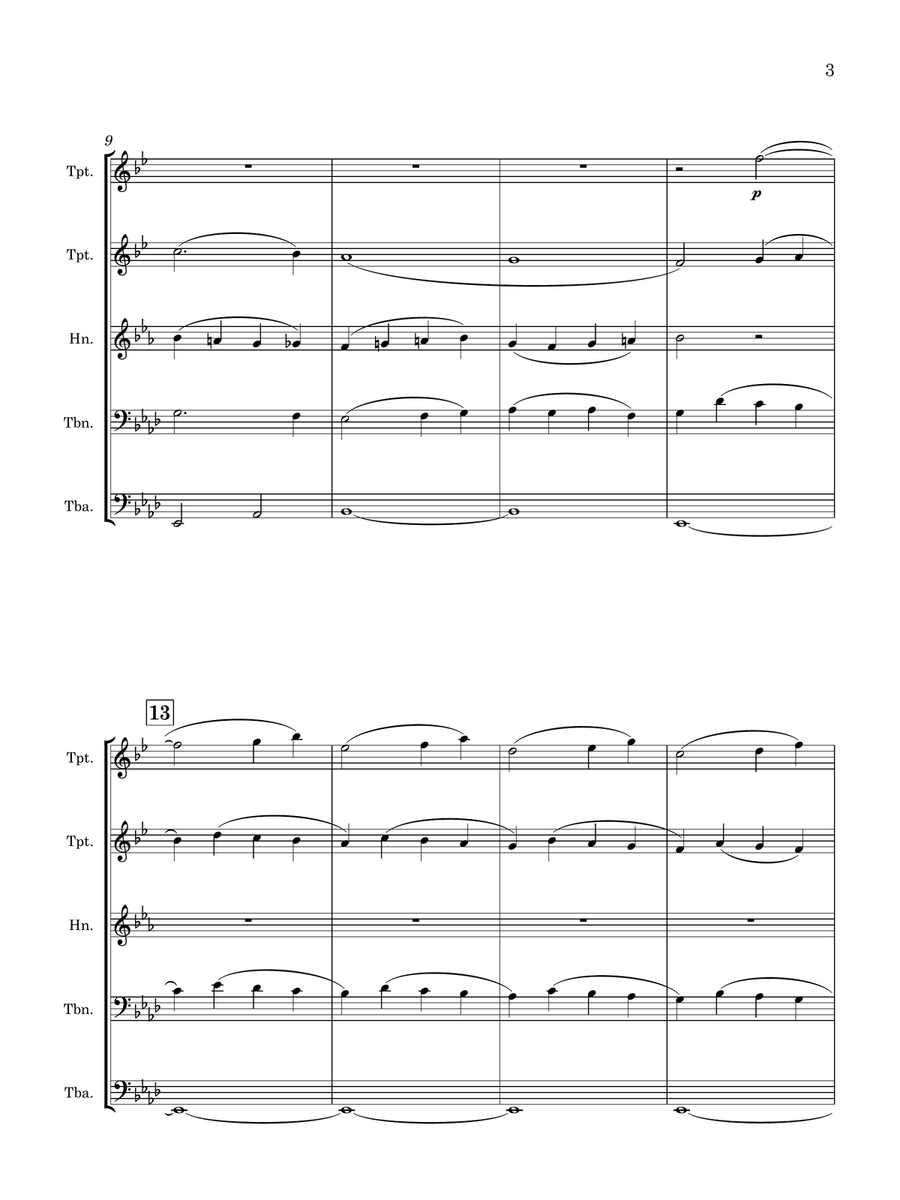 Alfred Harry Harding | Soft Voluntary | for Brass Quintet Brass Quintet scores gallery preview page 5