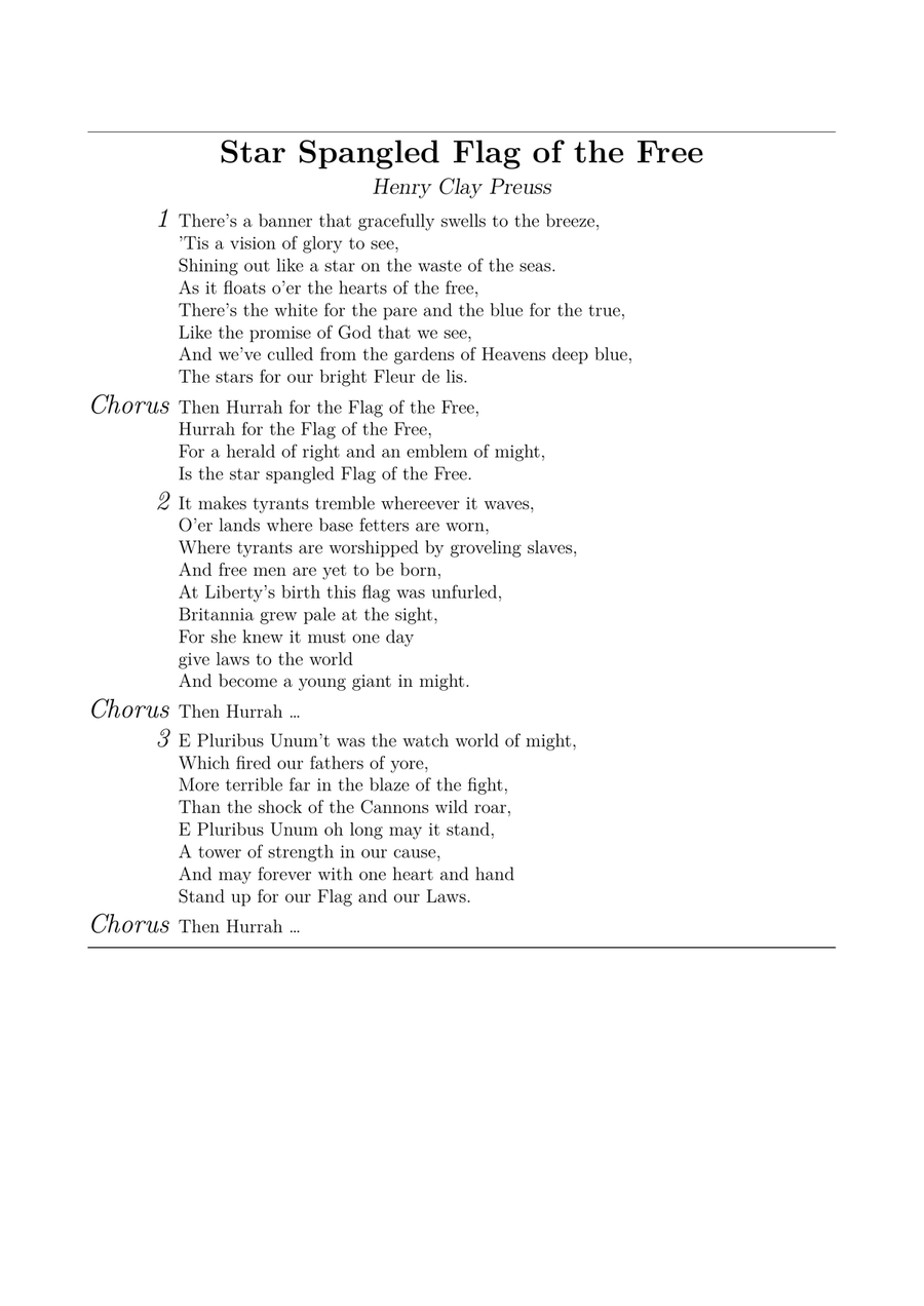 Star Spangled Flag of the Free Piano Method scores gallery preview page 2