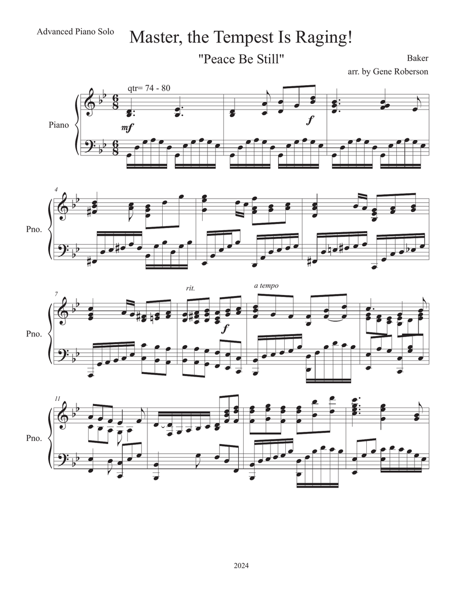 Master! The Tempest is Raging Advanced Piano Solo Piano Solo scores gallery preview page 2