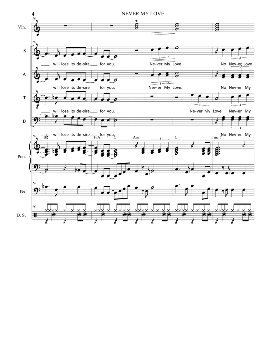 Never My Love Never My Love Divisi scores gallery preview page 4