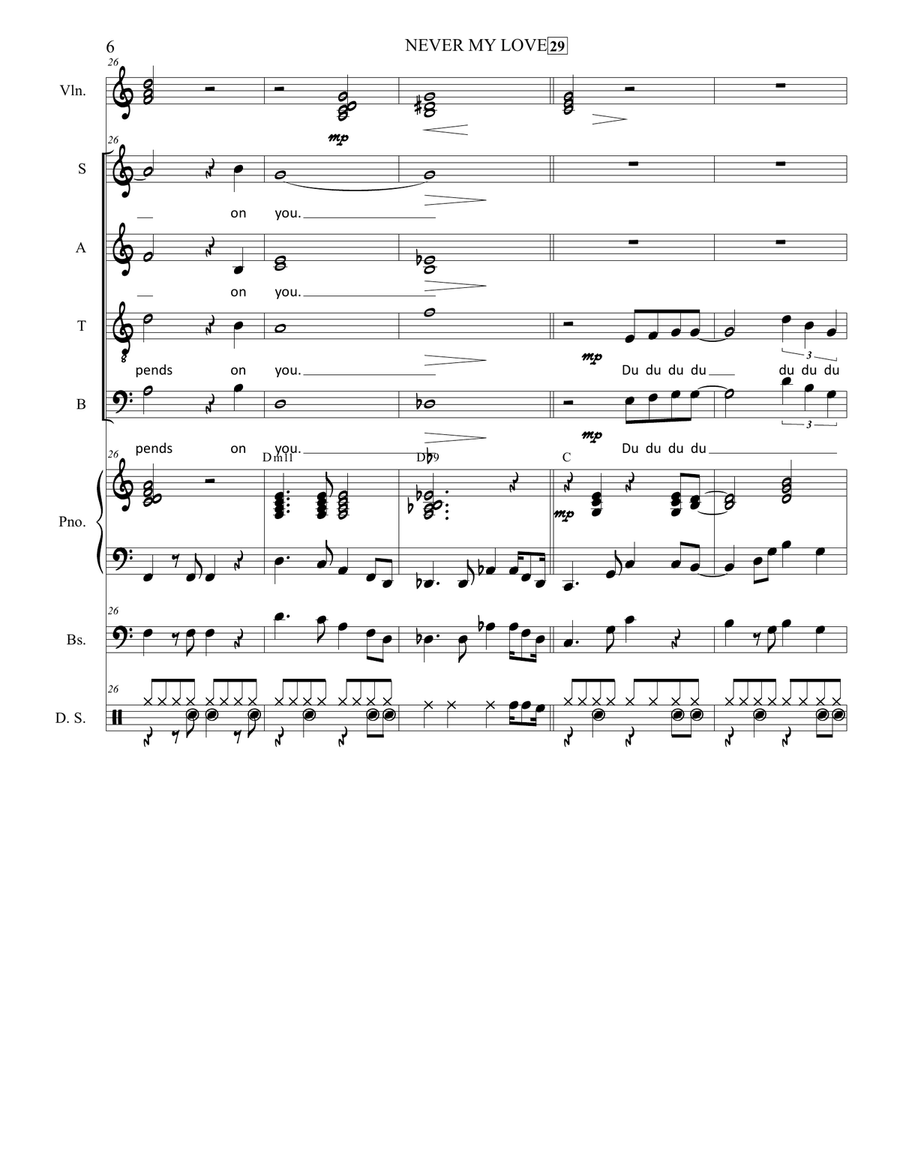 Never My Love Never My Love Divisi scores gallery preview page 6