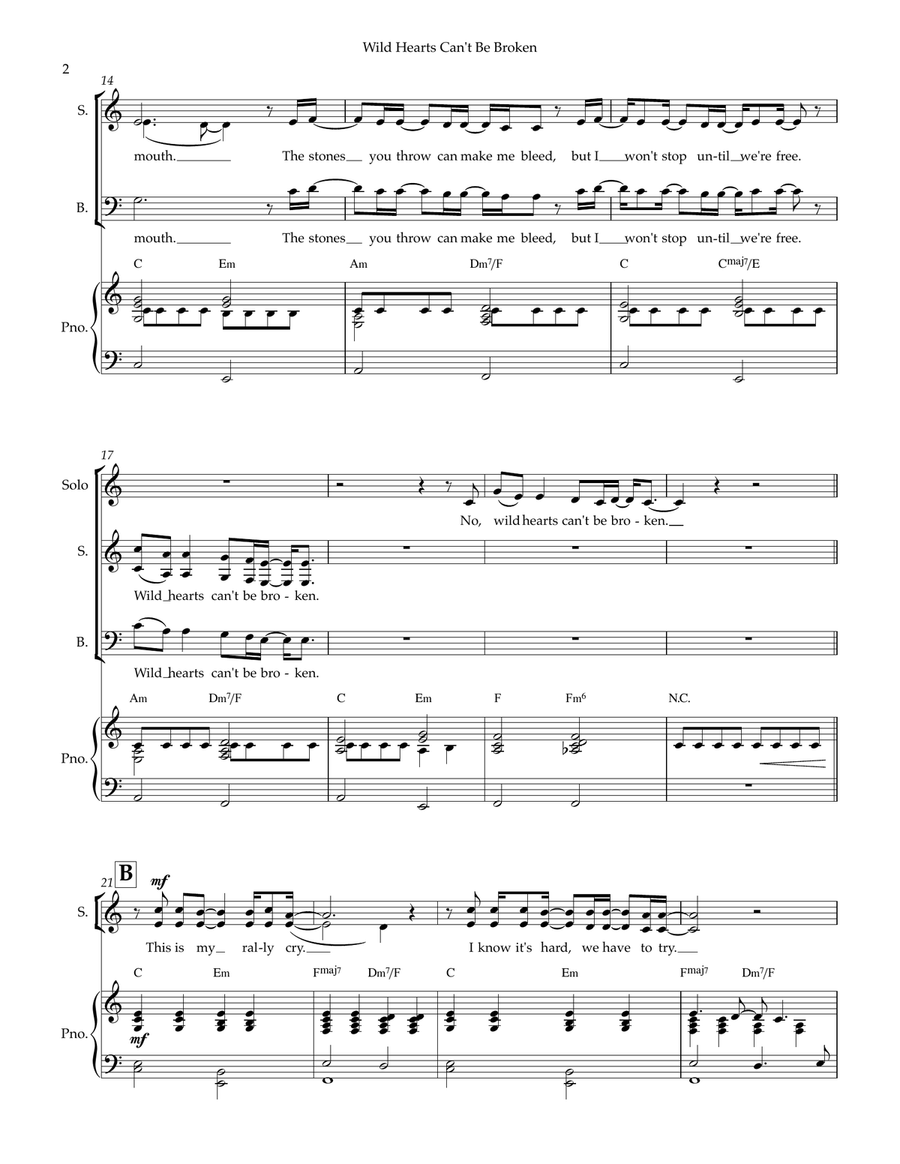 Wild Hearts Can't Be Broken 3-Part scores gallery preview page 2