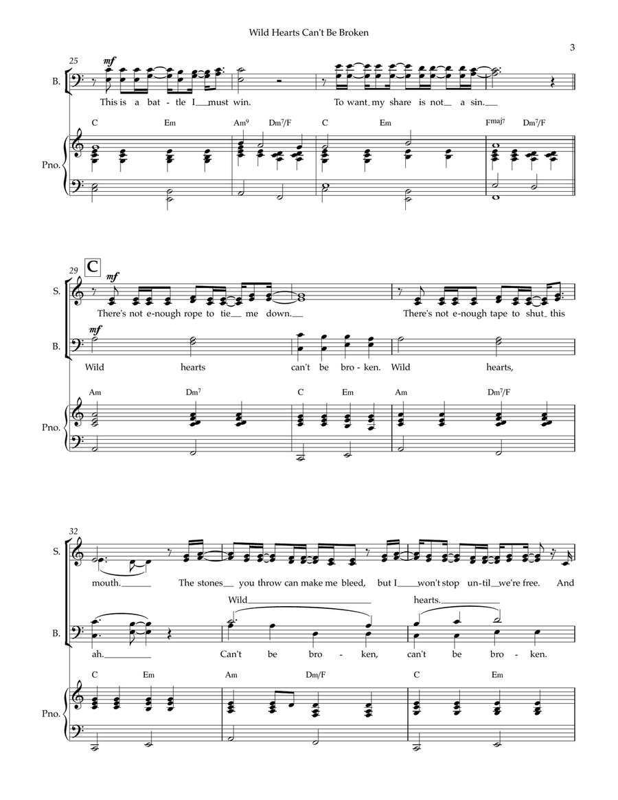 Wild Hearts Can't Be Broken 3-Part scores gallery preview page 3