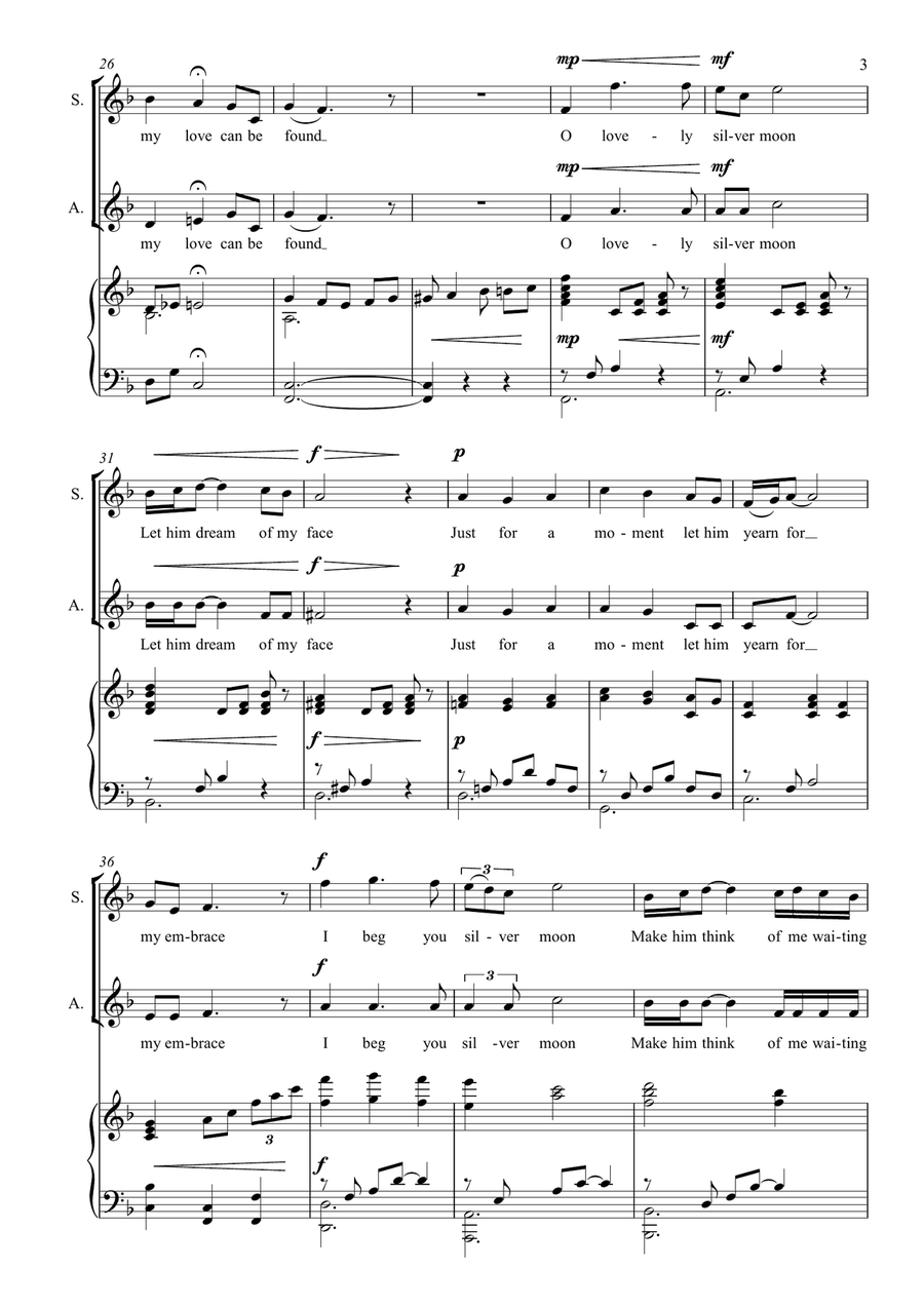 Rusalka's Song to the Moon (English) SA scores gallery preview page 3