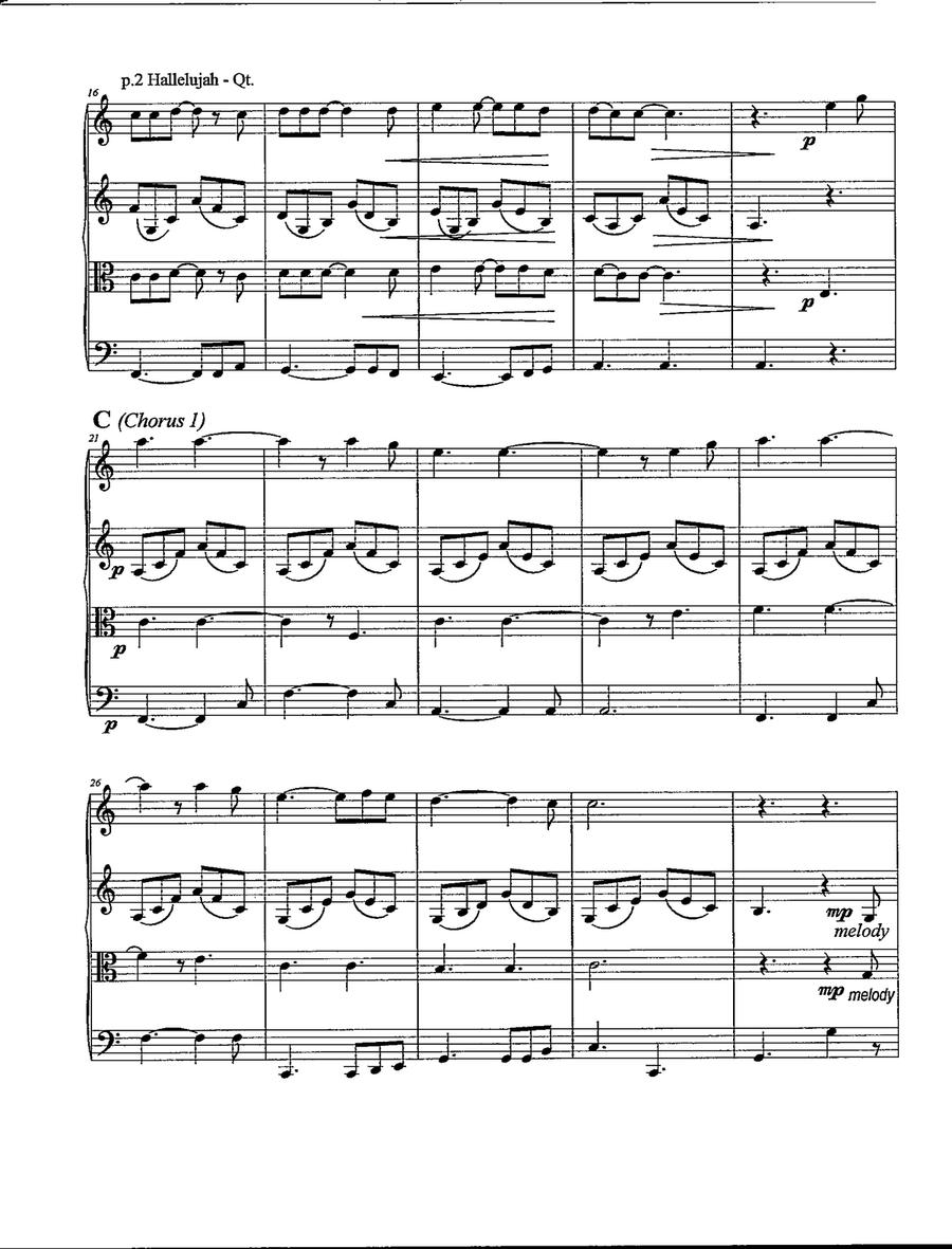Hallelujah String Quartet scores gallery preview page 3