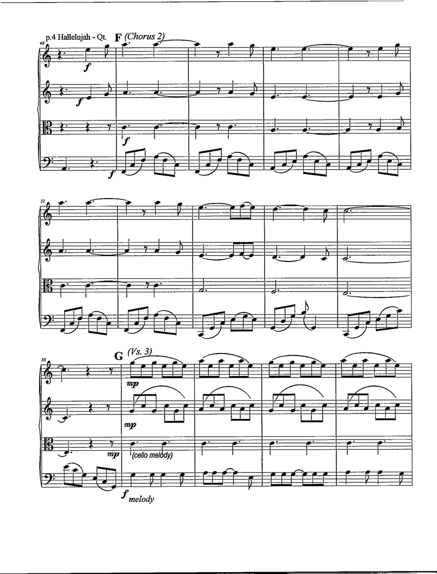 Hallelujah String Quartet scores gallery preview page 5