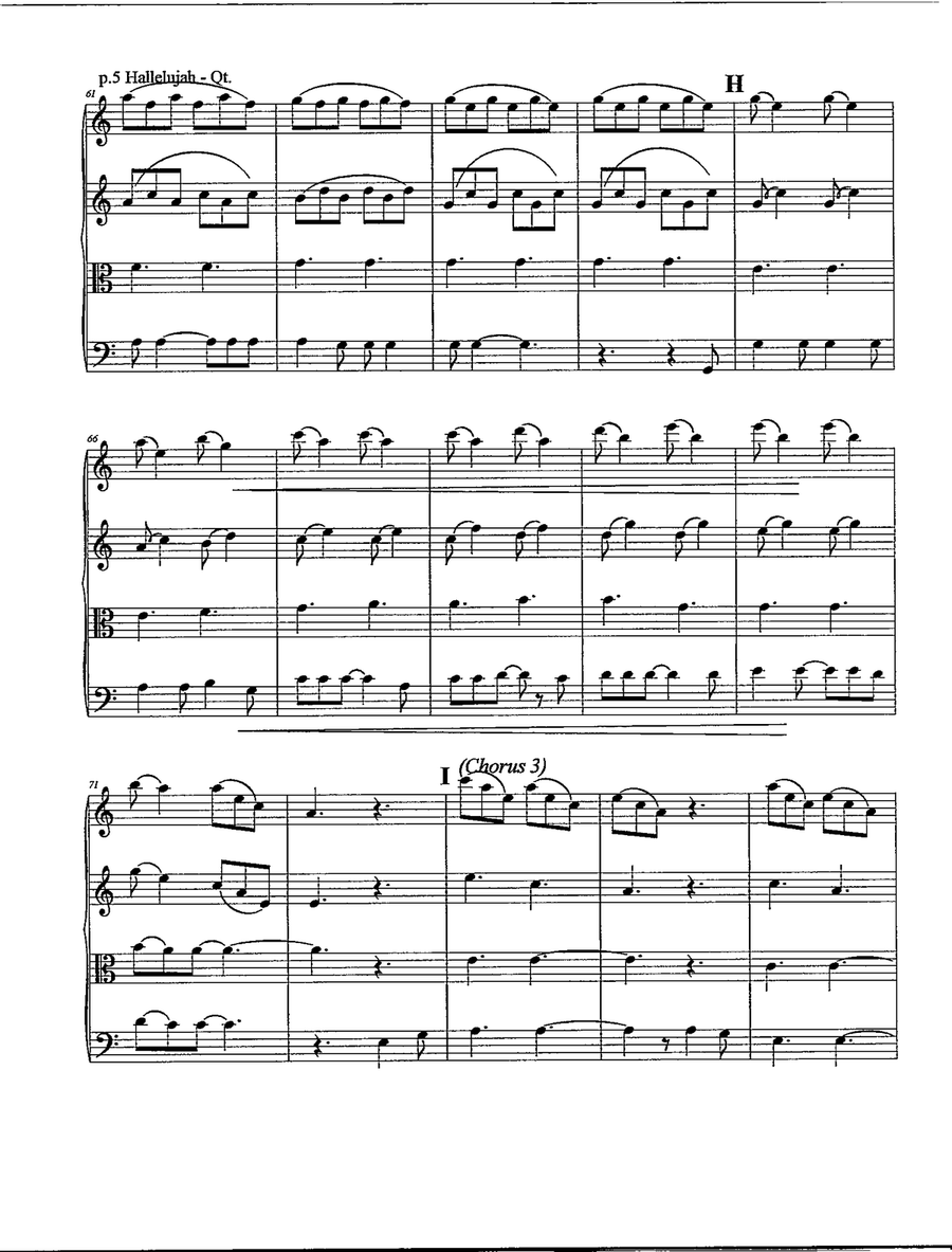 Hallelujah String Quartet scores gallery preview page 6