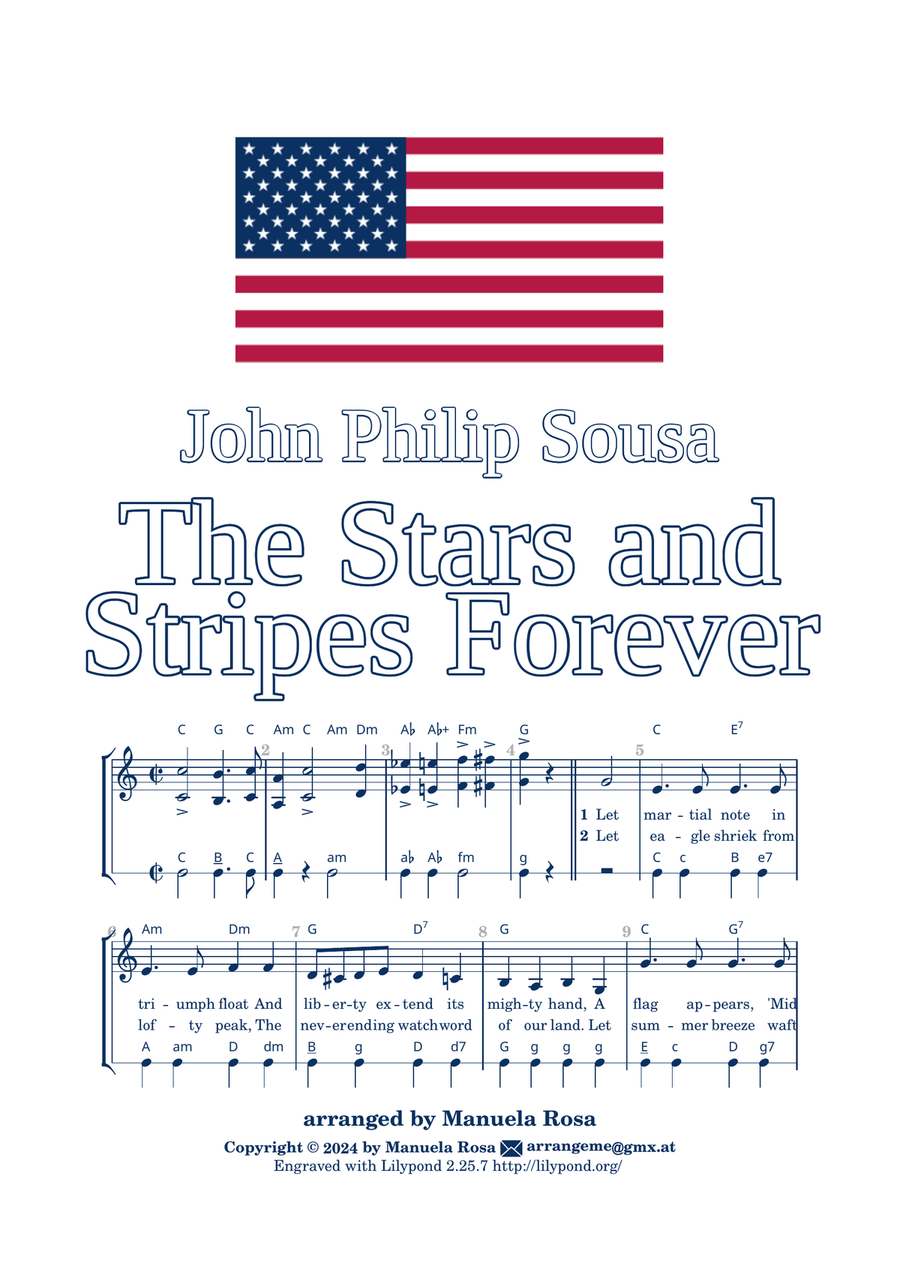 The Stars and Stripes Forever (arranged for accordion; C major) Piano Solo scores gallery preview page 4