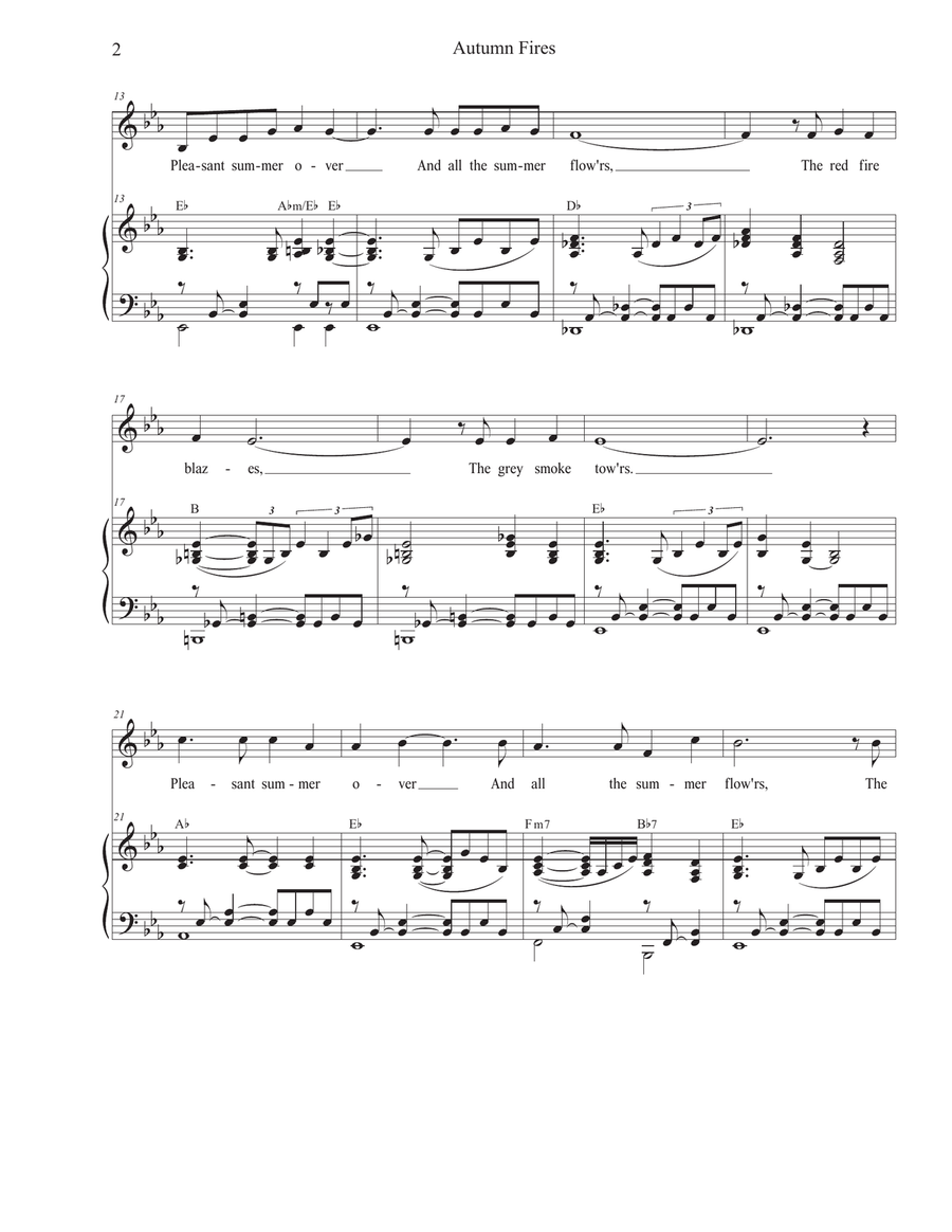Autumn Fires (Vocal solo) Piano, Vocal scores gallery preview page 2