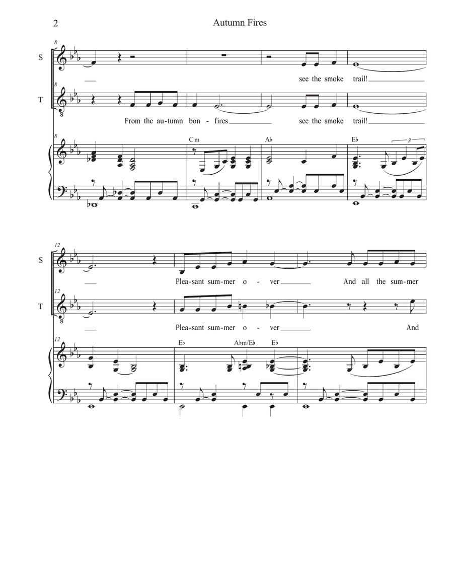 Autumn Fires (Duet for Soprano and Tenor solo) Tenor Voice scores gallery preview page 2