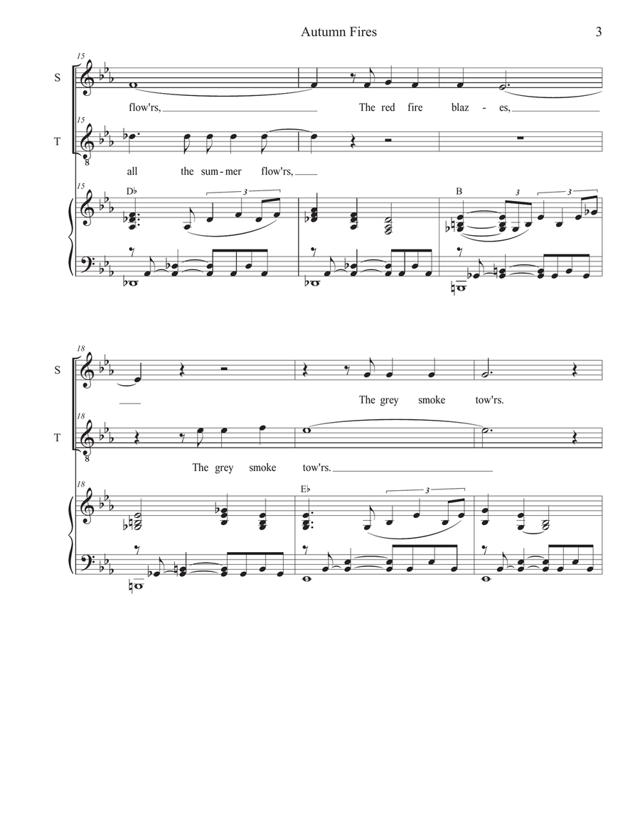 Autumn Fires (Duet for Soprano and Tenor solo) Tenor Voice scores gallery preview page 3