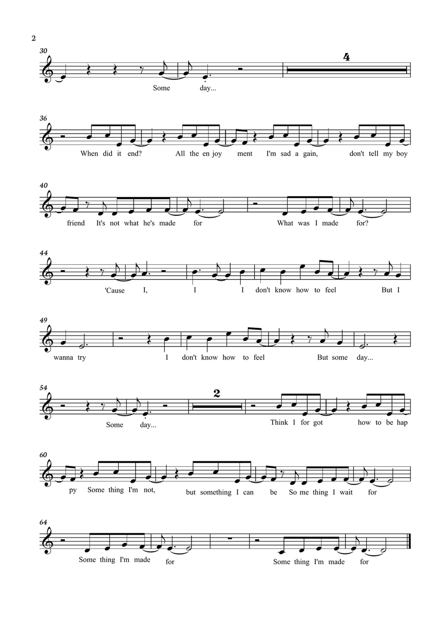What Was I Made For? What Was I Made For? Flute Solo scores gallery preview page 2