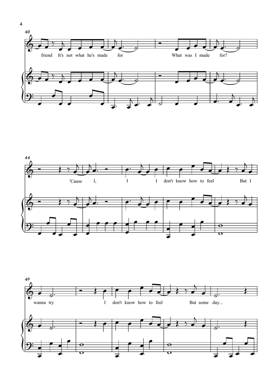 What Was I Made For? Flute Solo scores gallery preview page 4