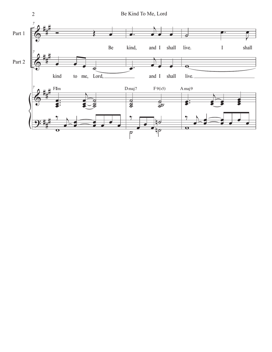 Be Kind To Me, Lord (2-part choir) 2-Part scores gallery preview page 2