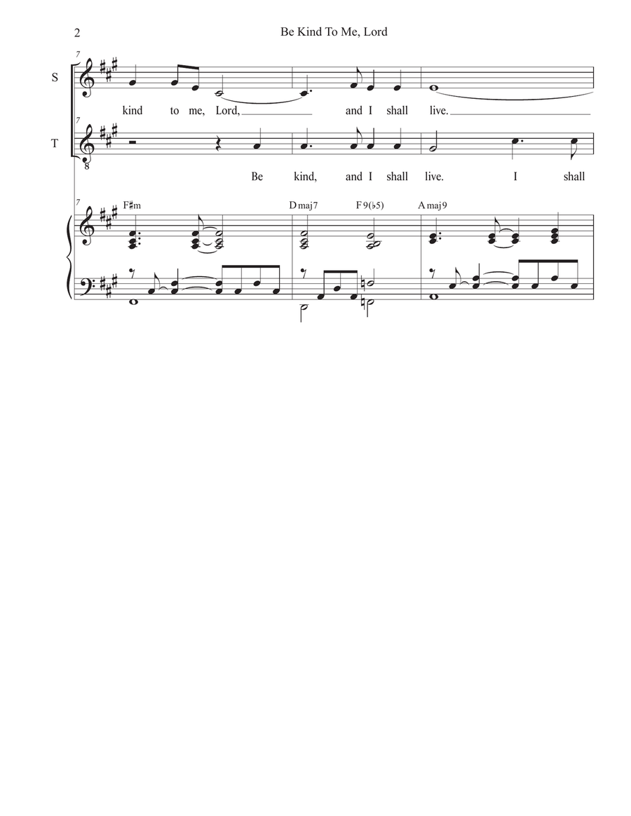 Be Kind To Me, Lord (2-part choir - (Soprano and Tenor) 2-Part scores gallery preview page 2