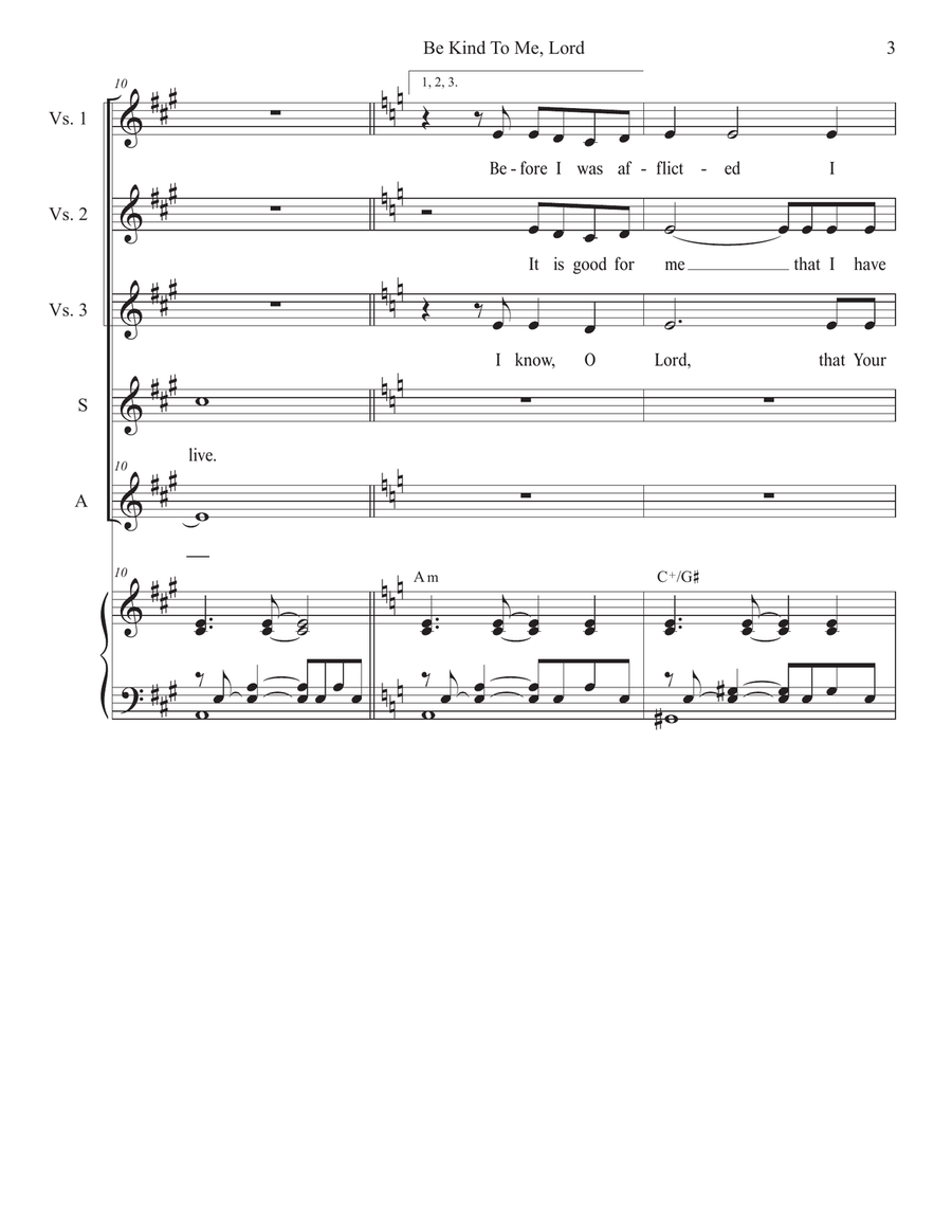 Be Kind To Me, Lord (Duet for Soprano and Alto solo) Alto Voice scores gallery preview page 3