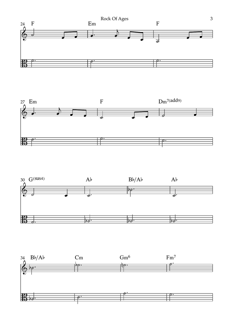 Rock Of Ages, Cleft For Me String Duet scores gallery preview page 3
