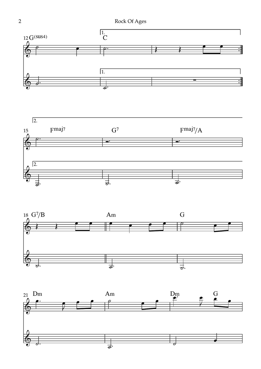 Rock Of Ages, Cleft For Me Woodwind Duet scores gallery preview page 2