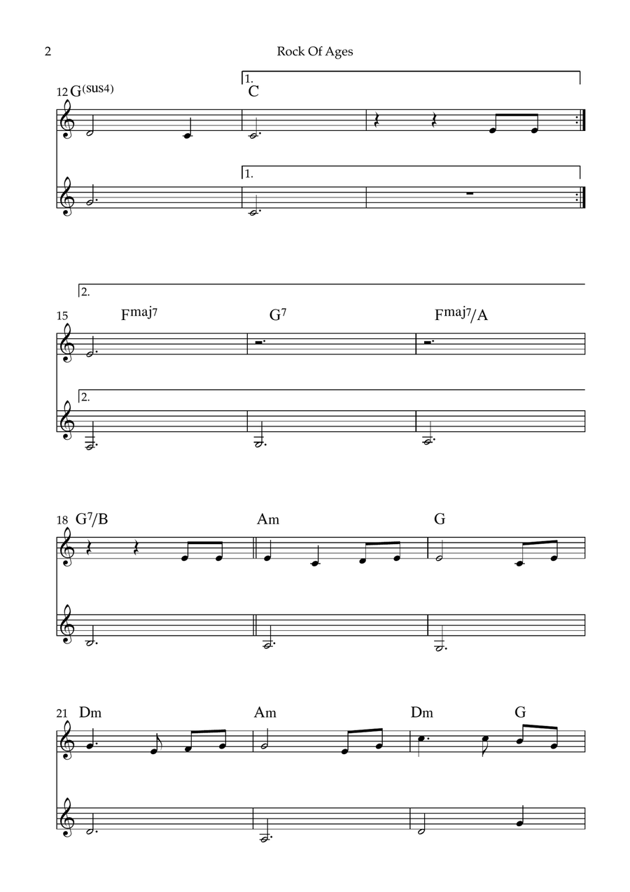 Rock Of Ages, Cleft For Me Brass Duet scores gallery preview page 2