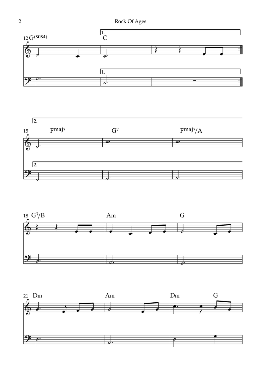 Rock Of Ages, Cleft For Me Brass Duet scores gallery preview page 2