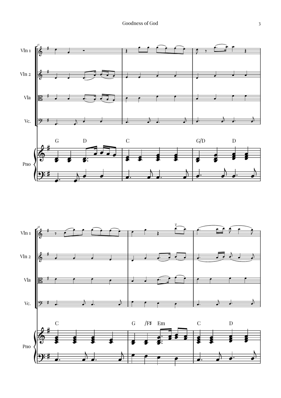 Goodness Of God String Quartet scores gallery preview page 3