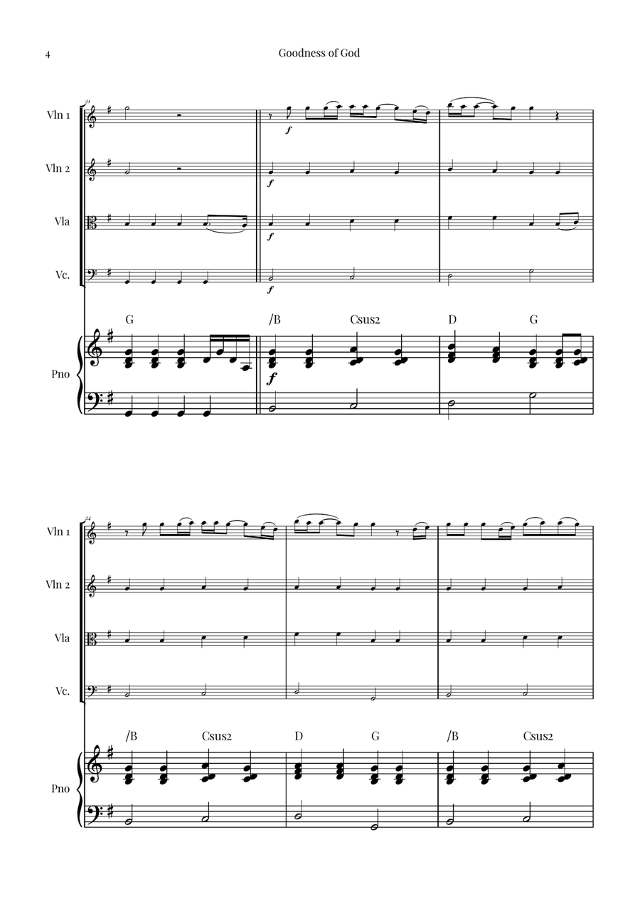 Goodness Of God String Quartet scores gallery preview page 4