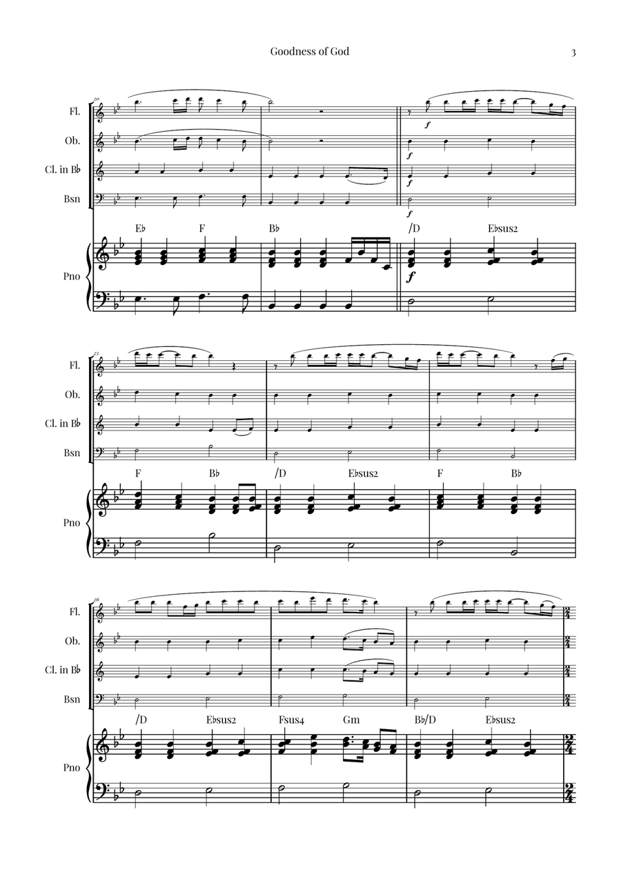 Goodness Of God Woodwind Quartet scores gallery preview page 3