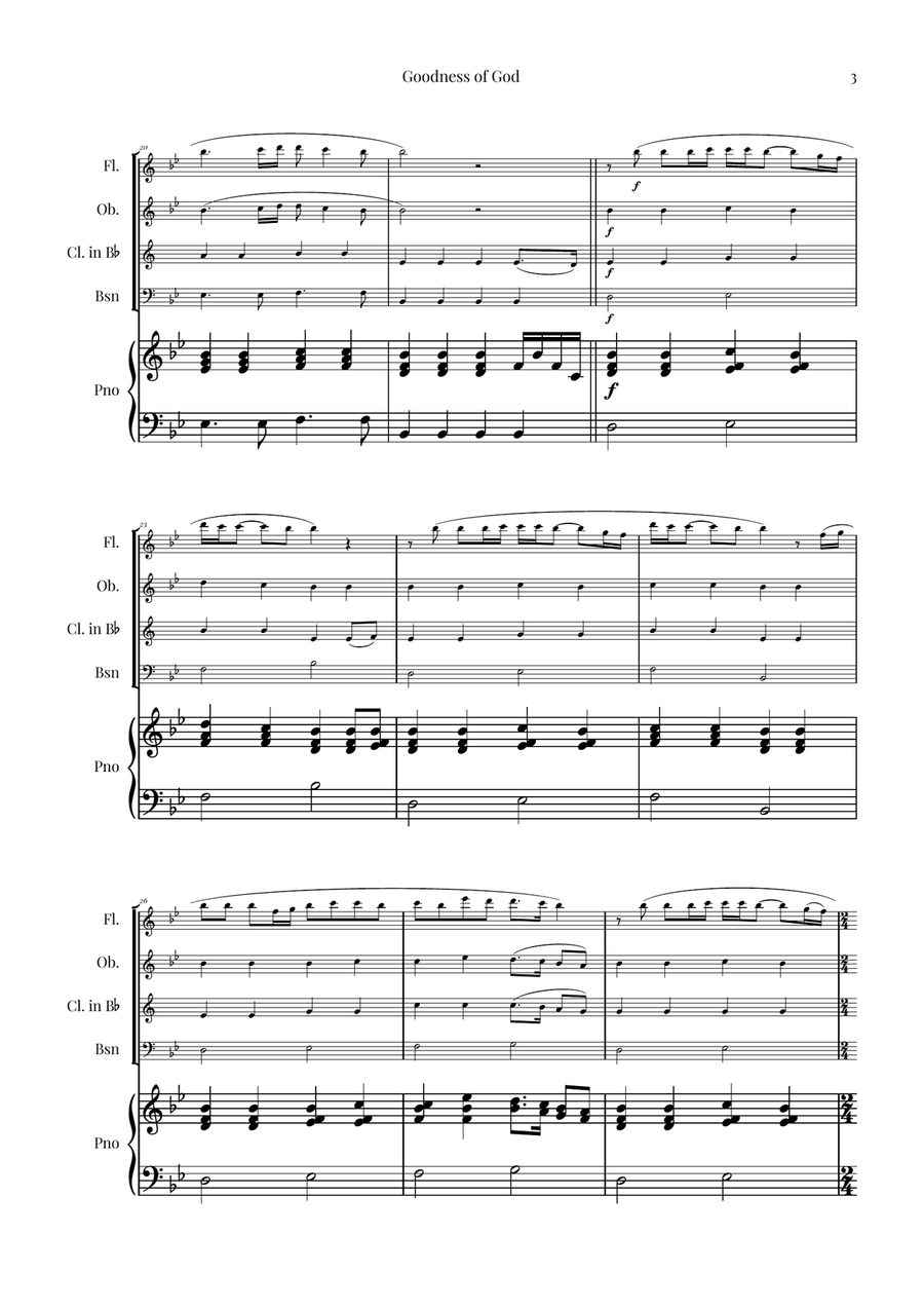 Goodness Of God Woodwind Quartet scores gallery preview page 3