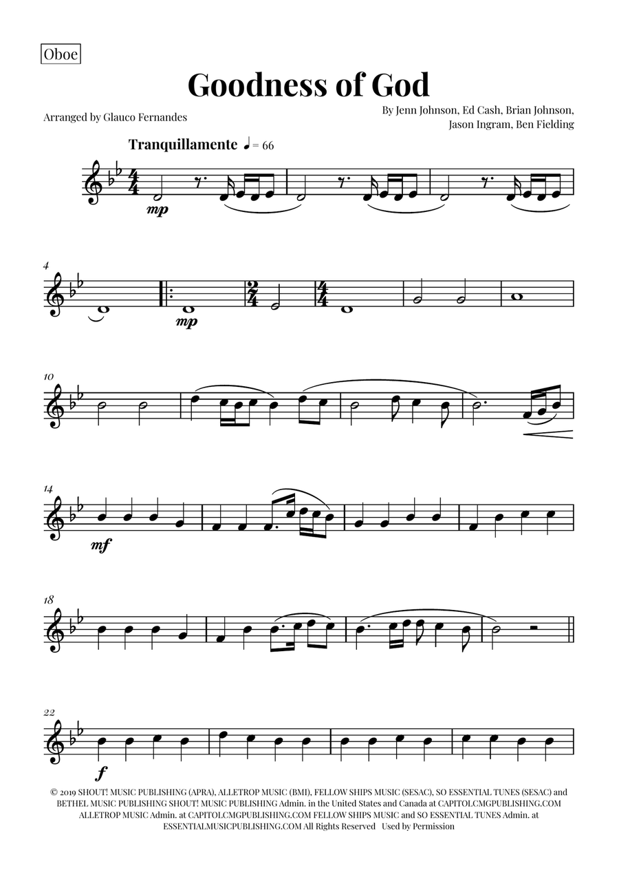 Goodness Of God Woodwind Quartet scores gallery preview page 6
