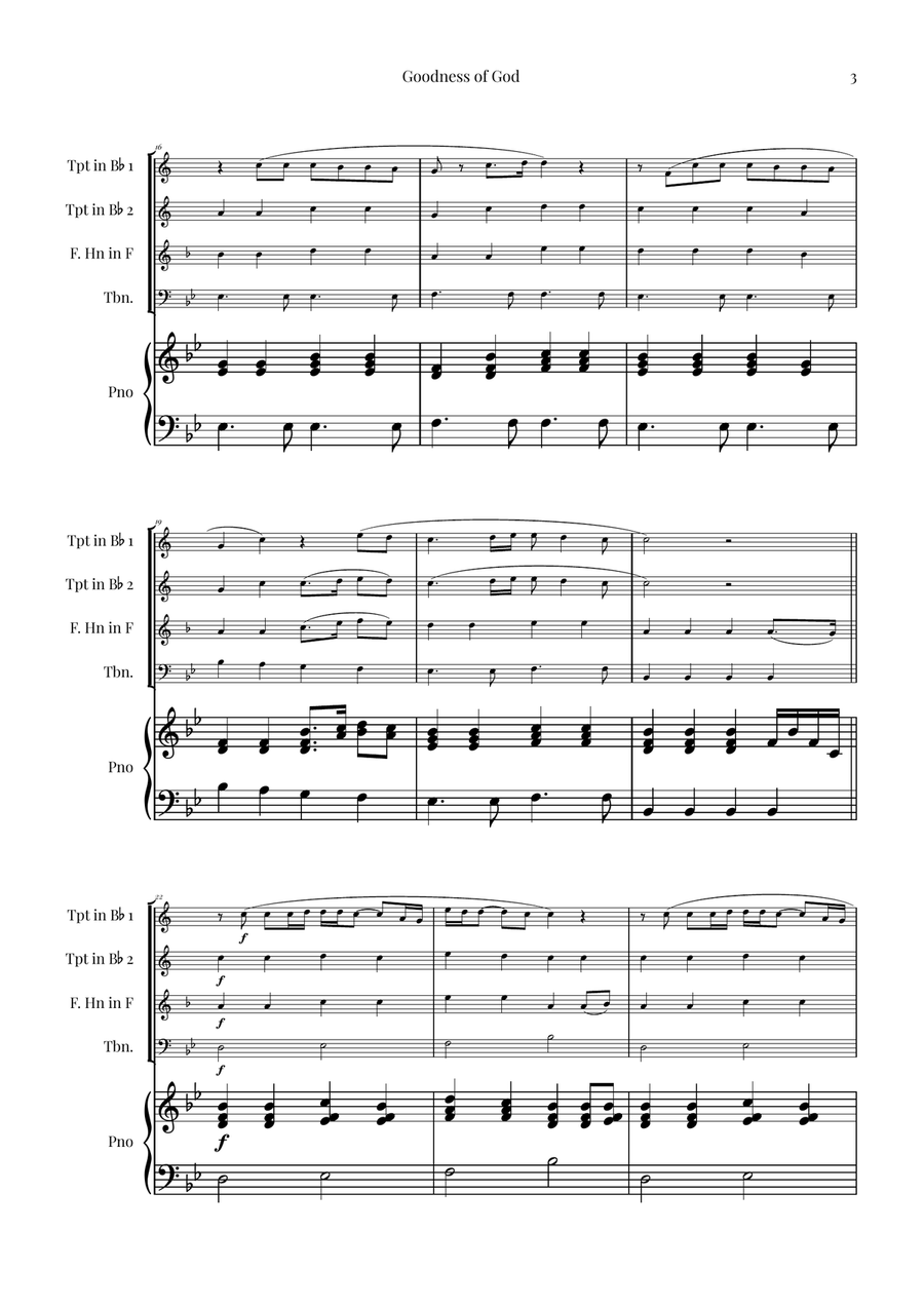 Goodness Of God Brass Quartet scores gallery preview page 3
