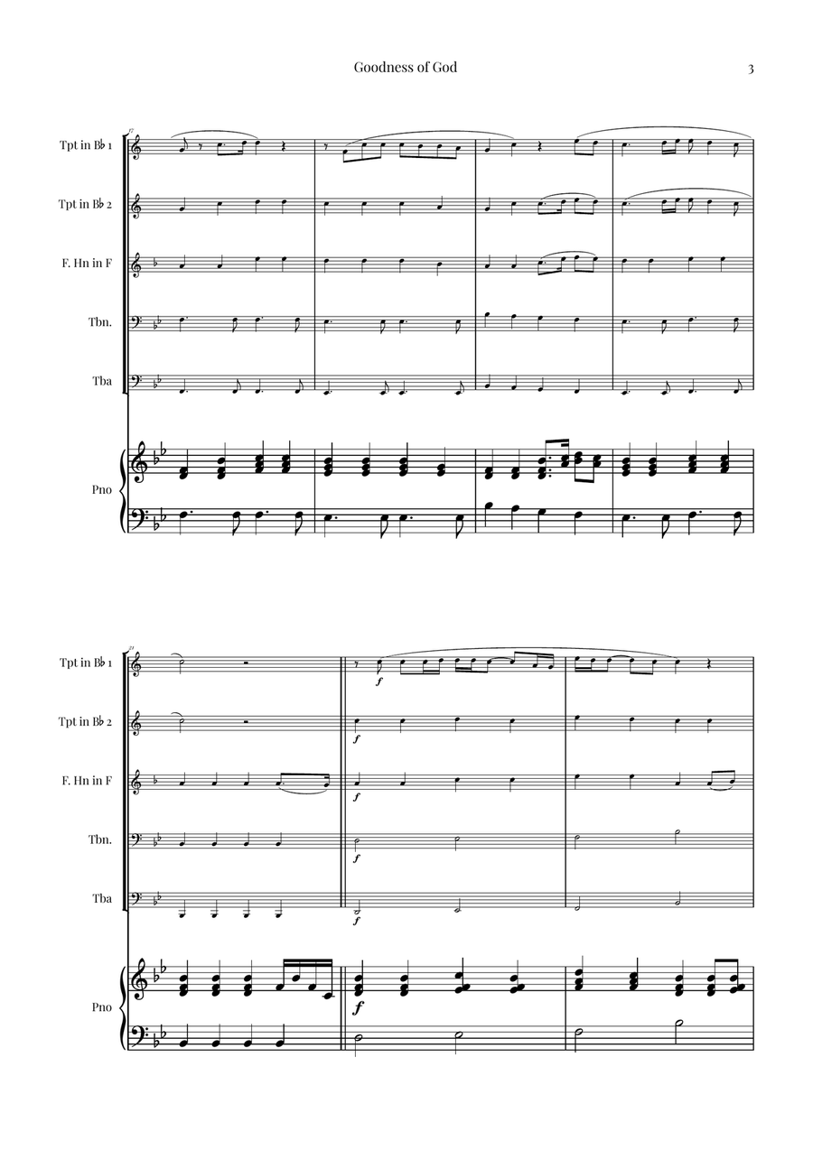 Goodness Of God Brass Quintet scores gallery preview page 3
