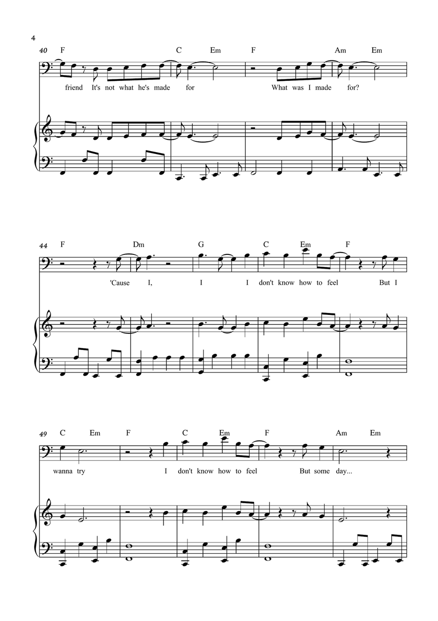 What Was I Made For? What Was I Made For? Baritone Horn TC scores gallery preview page 4