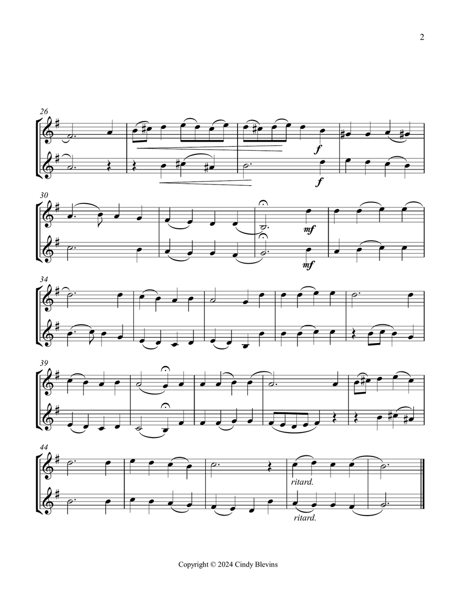 Now Thank We All Our God, for Clarinet and Bass Clarinet Duet Clarinet Duet scores gallery preview page 3